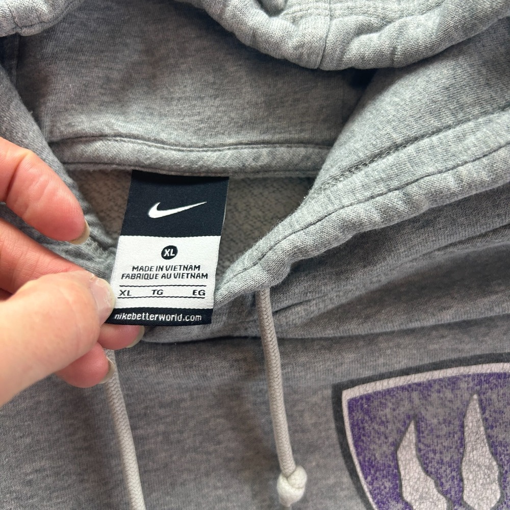Nike Hoodie Mens XL Gray Center Swoosh Vector Claw‎ Ribbed Cuff & Hem Drawstring - Picture 6 of 13